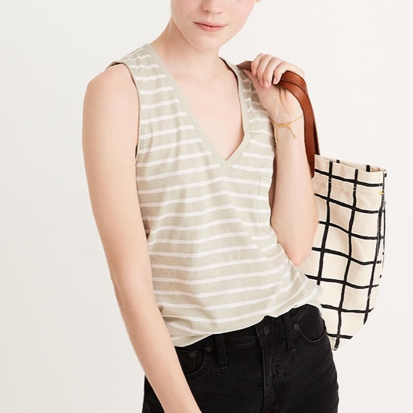 Madewell Tops - Madewell Whisper Cotton V Neck Tank Size Medium